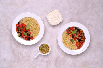 Stewed vegetables with bulgur