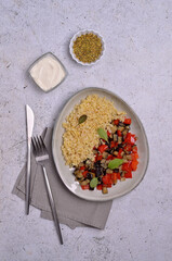 Stewed vegetables with bulgur