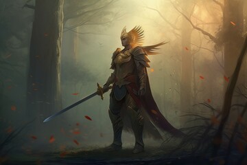 Prince warrior forest. Generate Ai