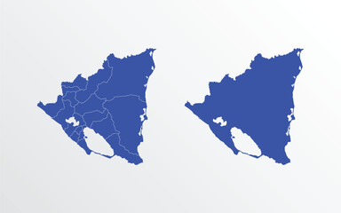 Nicaragua map vector illustration. blue color on white background