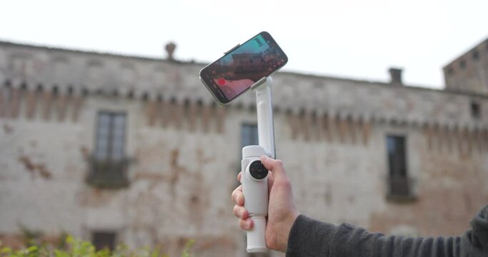 European Man Demonstrates Features of New Insta360 Flow Mobile Camera Gimbal Stabilizer