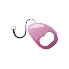 Collar for pets. Buckle leash for dogs vector illustration isolated on white background. Fashionable pet accessory cartoon style. 