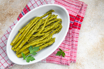 green bean asparagus healthy meal food snack on the table copy space food background rustic top view 