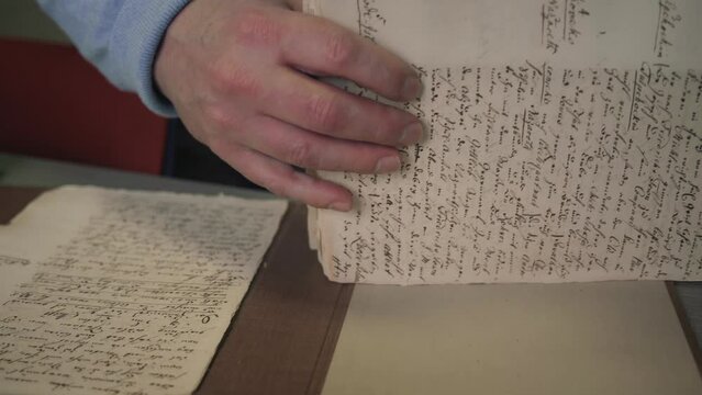 Man working in USA Archives Letters and Historic Clasified Documents Leak Security Intelligence