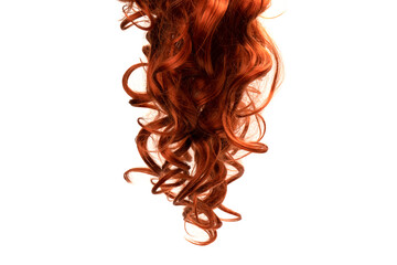 Red hair isolated on a white background.