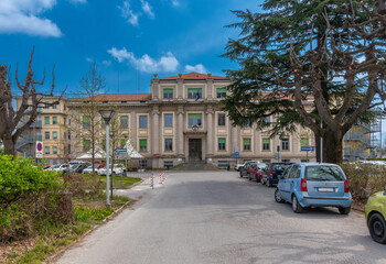 Fototapeta premium Cuneo, Piedmont, Italy - Carle Hospital in via.Antonio Carle, it is a structure of the S. Croce and Carle Cuneo Hospital of Asl Cuneo 1