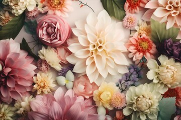 color valentine pastel design peonies summer spring flower background blossom watercolor. Generative AI.