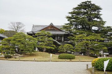 Fototapeta na wymiar Japanese Garden at Ritsurin Garden Park in Takamatsu, Kagawa, Japan - 日本 香川 高松 栗林公園 日本庭園