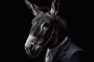 Fototapeta na wymiar AI generated Animal in formal Suit Portrait