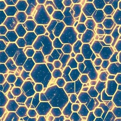 Technology abstract lines and dots connect background with hexagons. Hexagon grid. Hexagons connection digital data and big data concept. Hex digital data visualization, illustration.