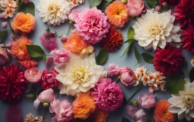 Obraz na płótnie Canvas flower watercolor romantic blossom spring pastel valentine design peonies color background. Generative AI.