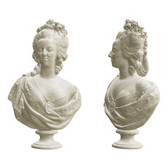 Obraz premium Bust of Marie Antoinette isolated on transparent background. 3D rendering