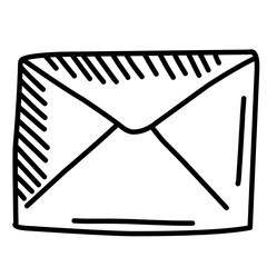 Letter Mail Doodle Icon Envelope Doodle Hand Drawn 
