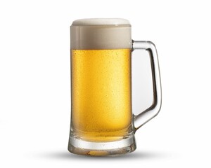 Glass of beer isolated on a white background