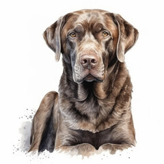dessin à l'aquarelle d'un chien de race Labrador