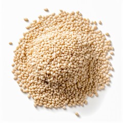Organic dried sesame seeds rich in calcium on white background Generative AI Illustration