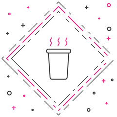 Line Cup of tea icon isolated on white background. Colorful outline concept. Vector