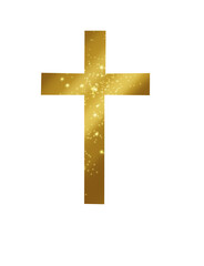 Golden cross. Illustration for easter, christening