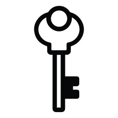 Key Flat Icon Isolated On White Background