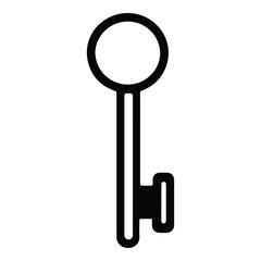 Key Flat Icon Isolated On White Background