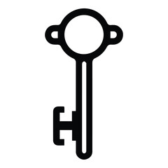 Key Flat Icon Isolated On White Background