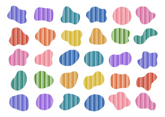 流体シェイプイラストセット: カラフルなストライプ