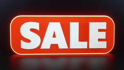 3D Sale render on dark background