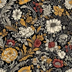 Zelfklevend Fotobehang Vector floral seamless pattern illustration © elenaed