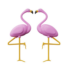 Fototapeta premium flamingo 3d illustration