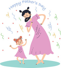 parent and child, Father's Day Celebration, Illustration.