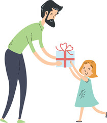 parent and child, Father's Day Celebration, Illustration.