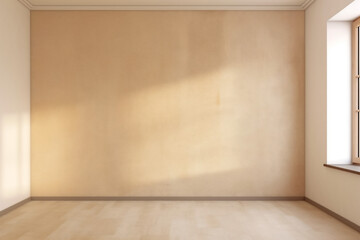blank design wall plaster window beige light minimal texture room. Generative AI.