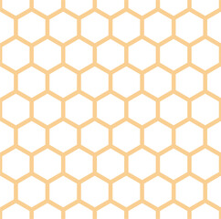 A seamless pattern of hexagons with a yellow background