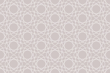 Fototapeta na wymiar Seamless vintage pattern with abstract geometric shapes in 1960's style on light brown background. Summer or spring motif. Can be used for fabric,cloth,textile,wallpaper,scrapbooking,covers and decor.