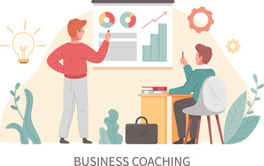 Coaching Cartoon Concept