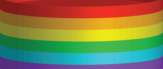 Happy Pride month background. LGBTQ community symbols with gradient rainbow ribbon. Design for celebration against violence, bisexual, transgender, gender equality, rights concept.