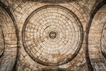 Low angle shot of the antique stone ceiling of an old building