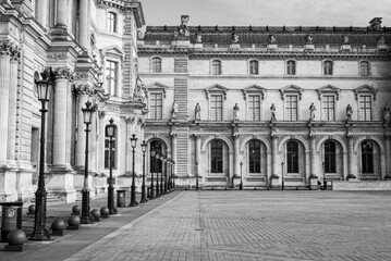 Greyscale shot of the architecture of Palais Garnier in Paris, France