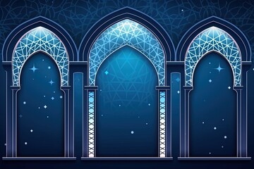 ramadan kareem islamic greeting card background, ai generative