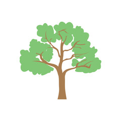 Cartoon tree vector design, set with simple modern design.