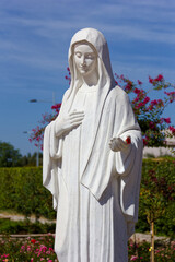 The statue of the Queen of Peace near the St James Church in Medjugorje, Bosnia and Herzegovina....