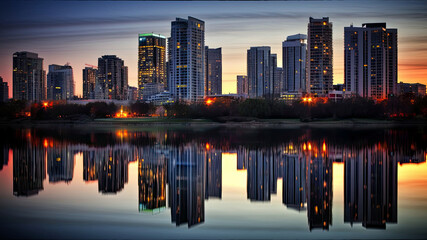 Obraz premium City Skyline - AI Generated