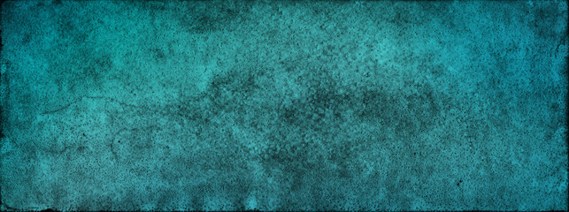 Turquoise old paper vintage background blue green abstract dark stone material or painted ancient stucco wall wallpaper texture with gritty grunge distress pattern in textured banner backdrop design