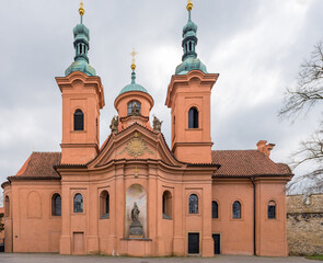 Red Church In Prague, Czech.