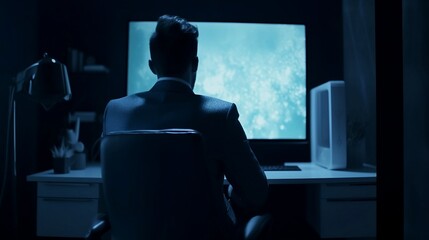 Fototapeta premium silhouette of a person in a hall