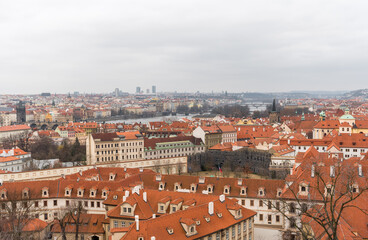 Naklejka na ściany i meble Cityscape of Prague, Czech.