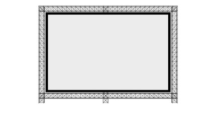 white billboard on the truss system on the white background