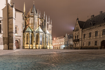 Obraz premium Night and St. Vitus Cathedral. Long Exposure. Prague, Czech.