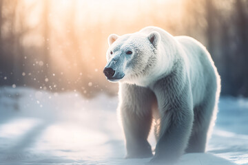 Obraz na płótnie Canvas icebear or polar bear in the sun. ai generative