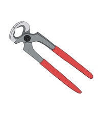 movable around an axis, consisting of two crossed parts, in the form of clamps, for pulling nails and similar objects, etc. used tool.